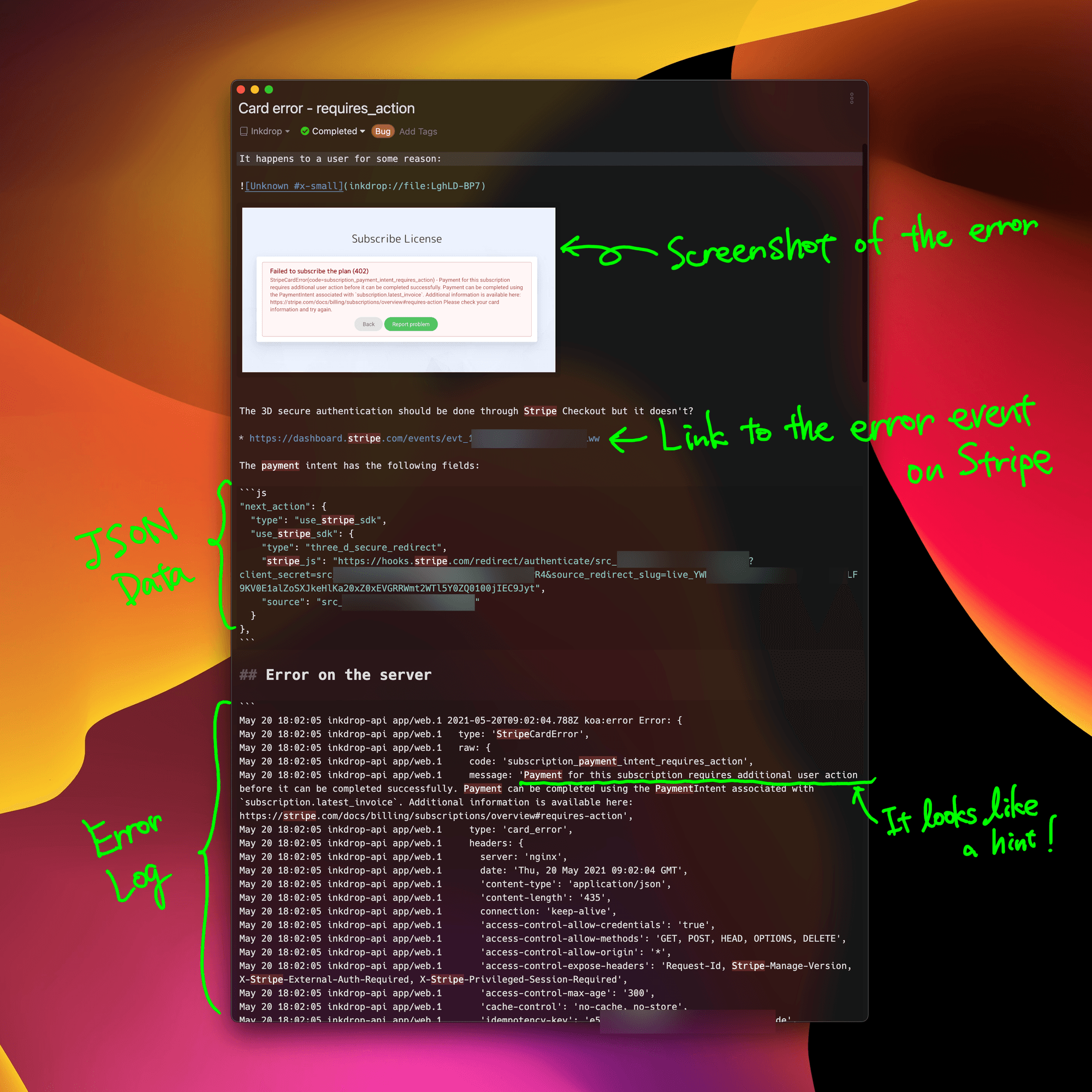 A note about a payment issue on Stripe